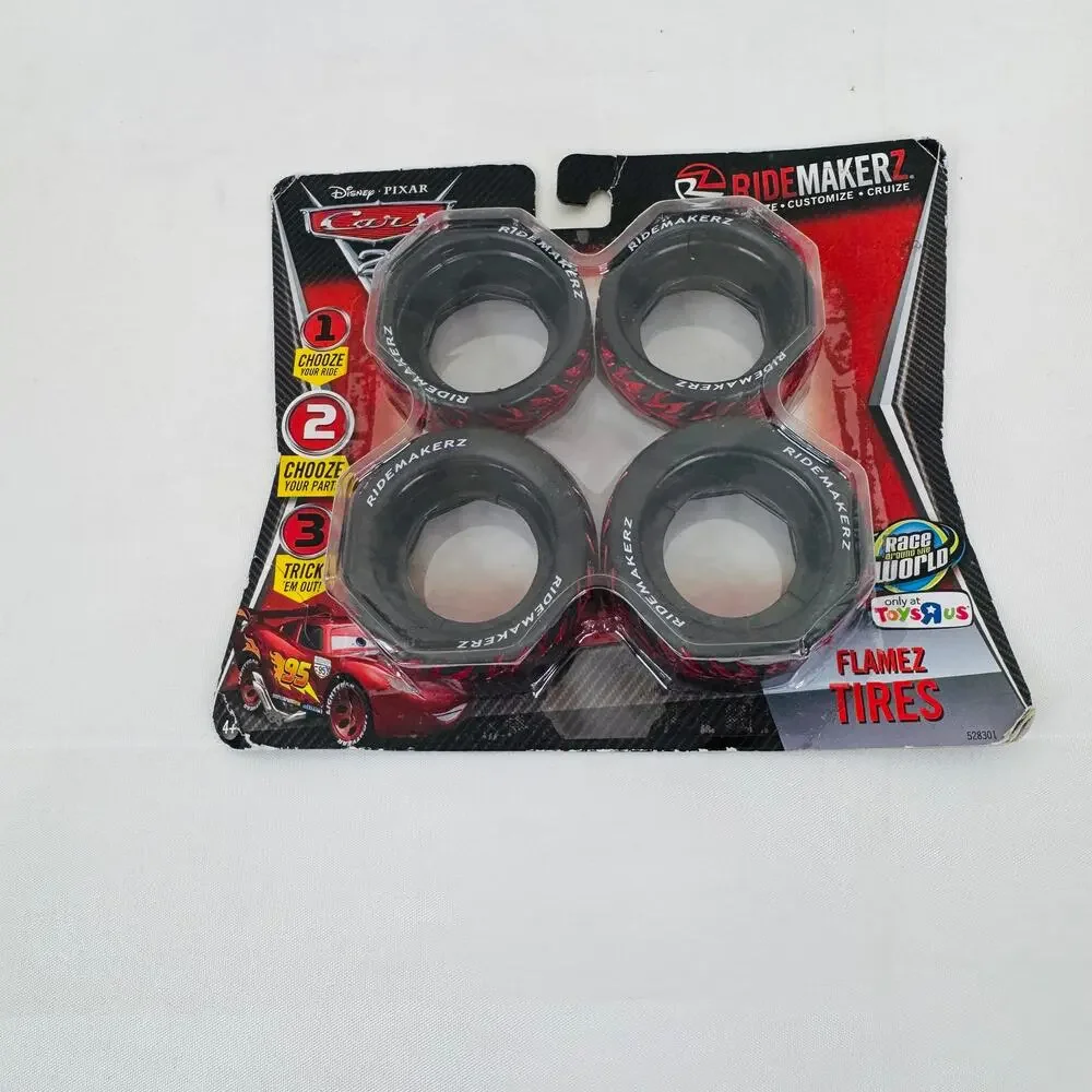 2011 Disney Pixar Cars 2 Ridemakerz RC‎ Lightning Flamez Car Tires - Set of 4